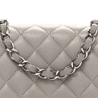Chanel Lambskin Quilted Mini Square Flap Grey 8 of 10
