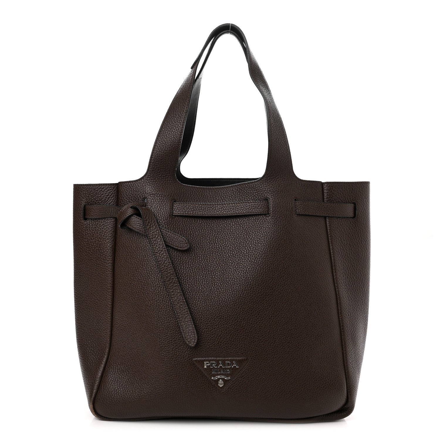 Prada Vitello Daino Drawstring Bag Brown 1 of 15