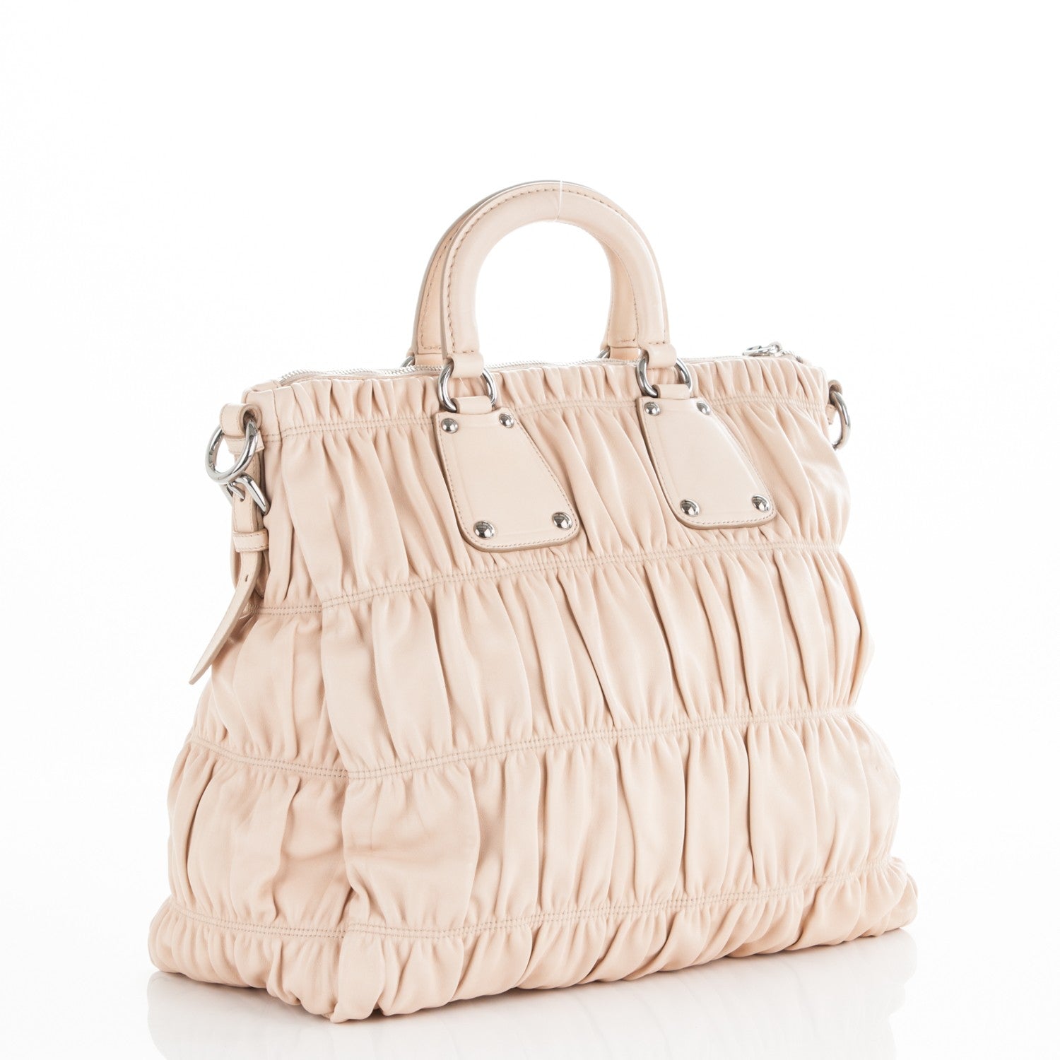 Prada Nappa Gaufre Tote Ecru 3 of 5