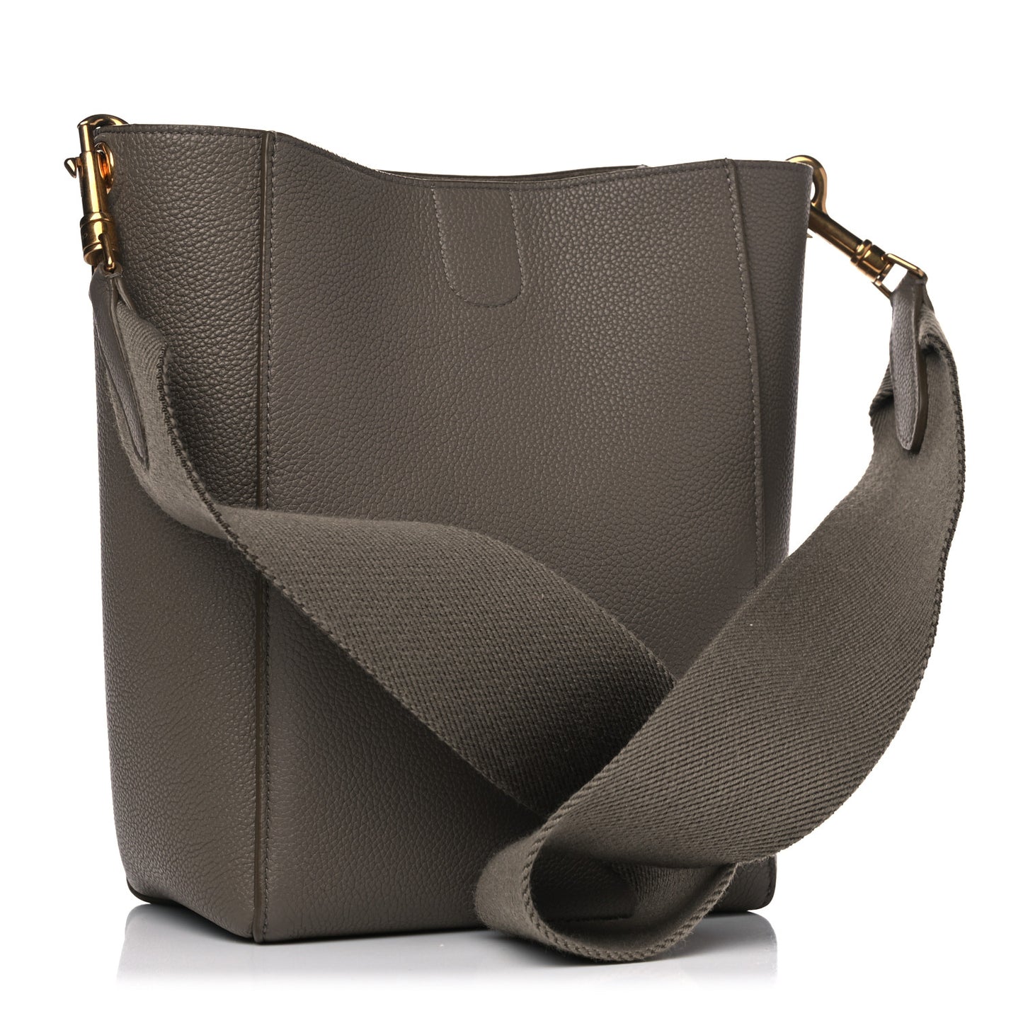 Soft Grained Calfskin Small Sangle Bucket Bag Taupe