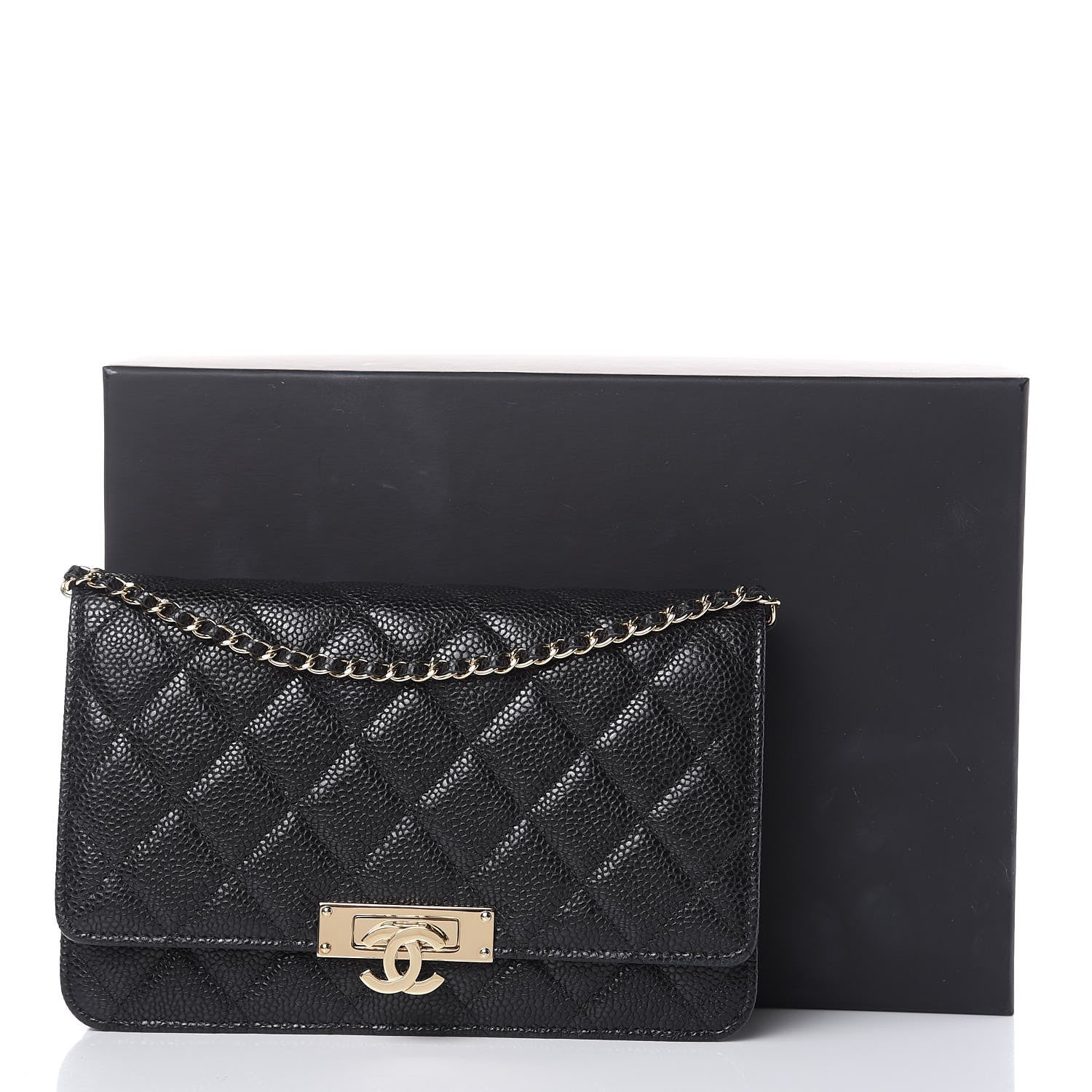 Chanel Caviar Quilted Golden Class Wallet On Chain WOC Black 11 of 11