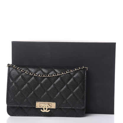 Chanel Caviar Quilted Golden Class Wallet On Chain WOC Black 11 of 11