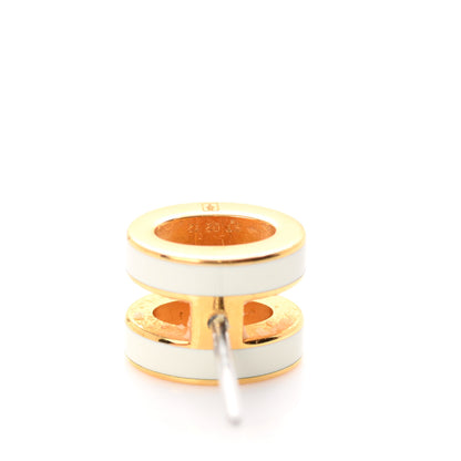 Hermes Gold Lacquered Mini Pop H Earrings White 5 of 7