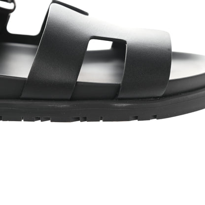 Hermes Calfskin Womens Chypre Sandals 39 Black 9 of 10