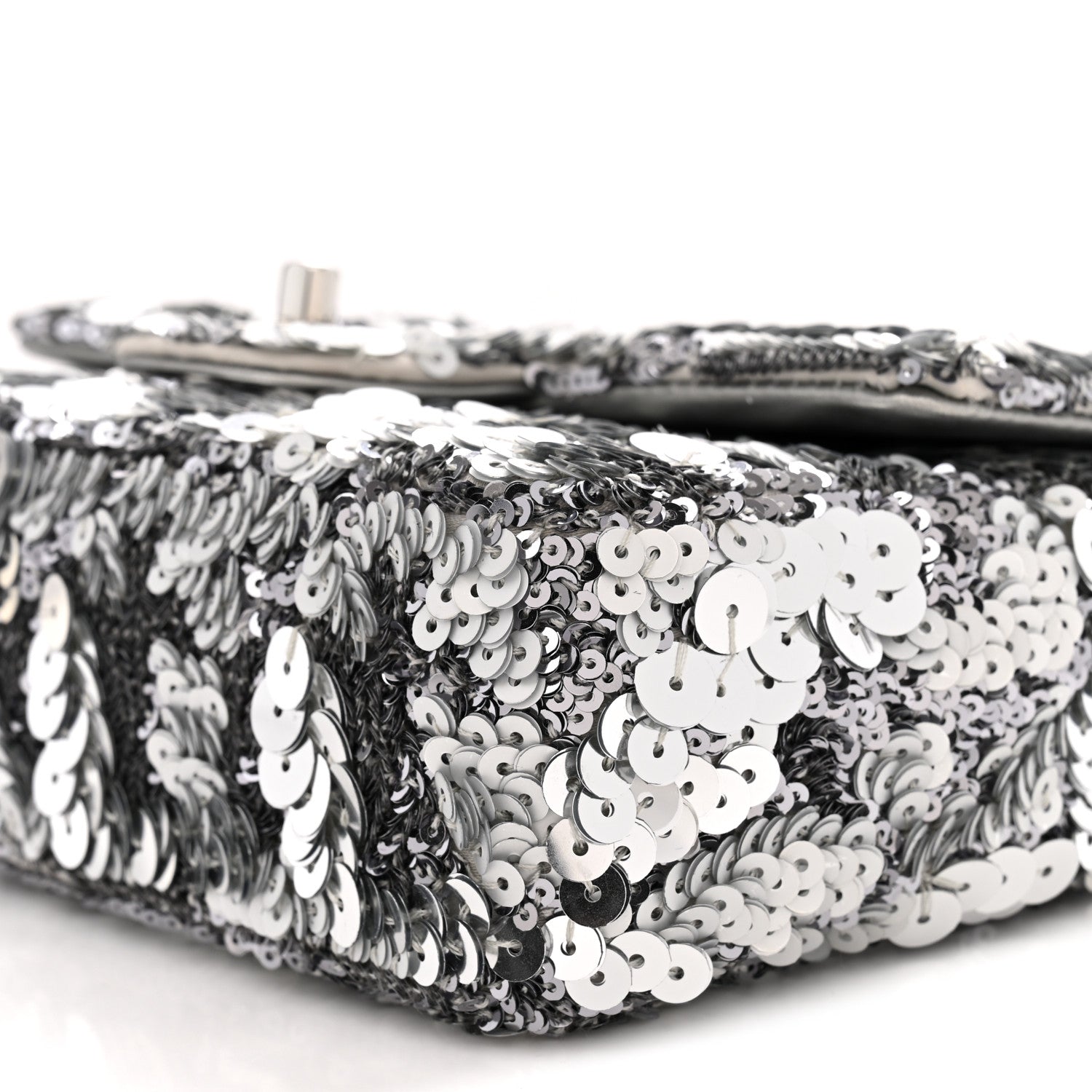 Chanel Sequin Mini Rectangular Flap Silver 10 of 10