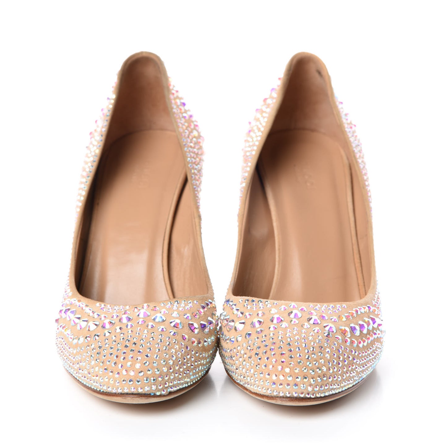Suede Crystal Jennifer Pumps 39 Natural