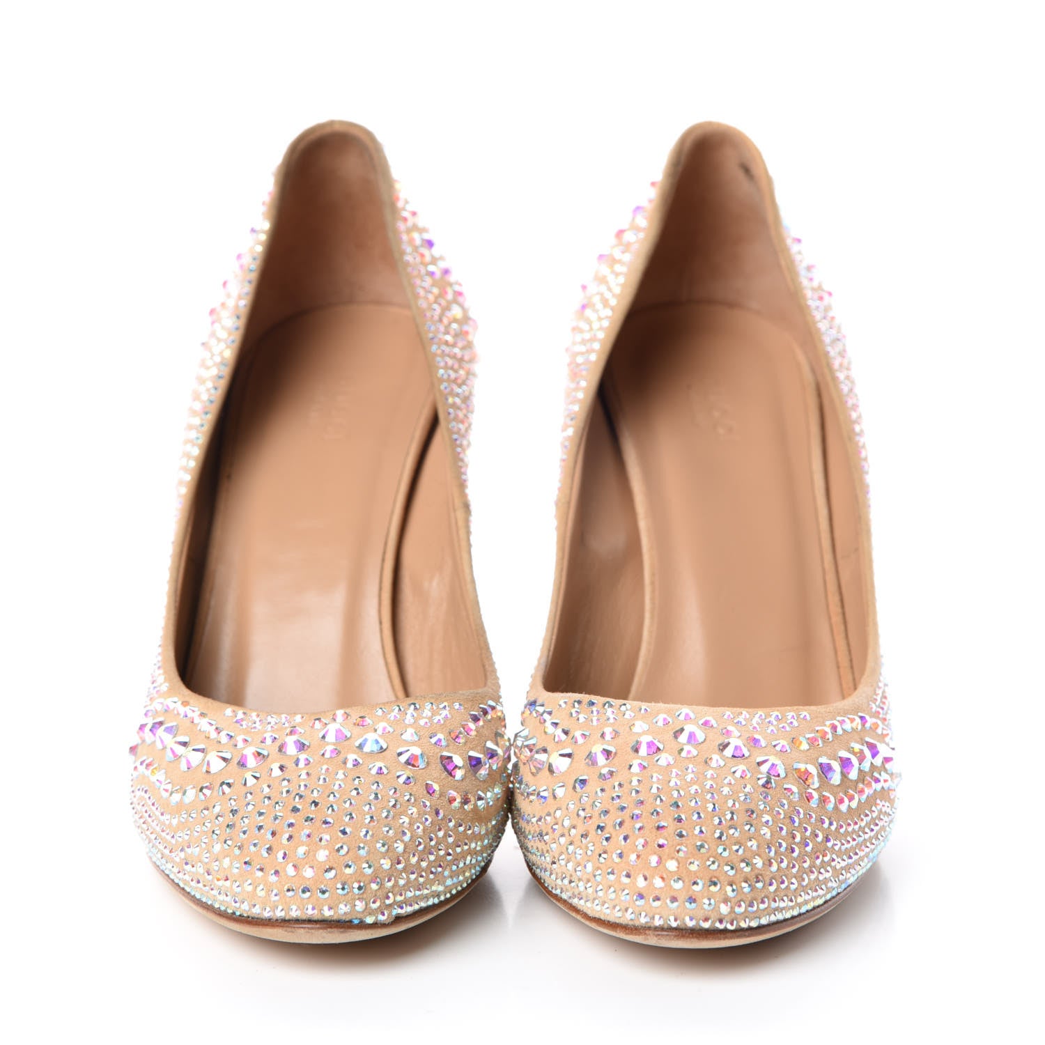 Gucci Suede Crystal Jennifer Pumps 39 Natural 2 of 12