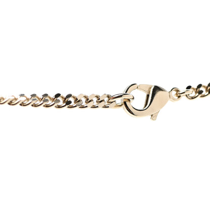 Chanel Crystal Dog Tag Charm Necklace Gold 5 of 7