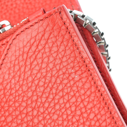 Balenciaga Vibrato Calfskin Classic Silver Hardware Wallet on Chain Rouge Cerise 9 of 9