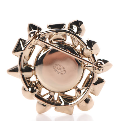 Chanel Pearl Crystal CC Snowfall Brooch Light Gold 3 of 5