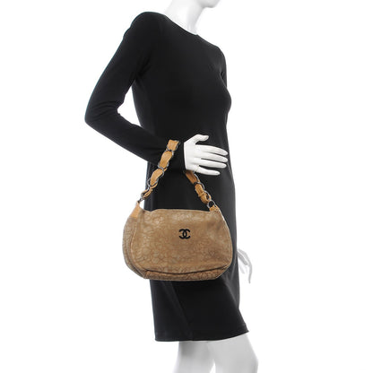 Chanel Suede Camellia Hobo Beige 2 of 8