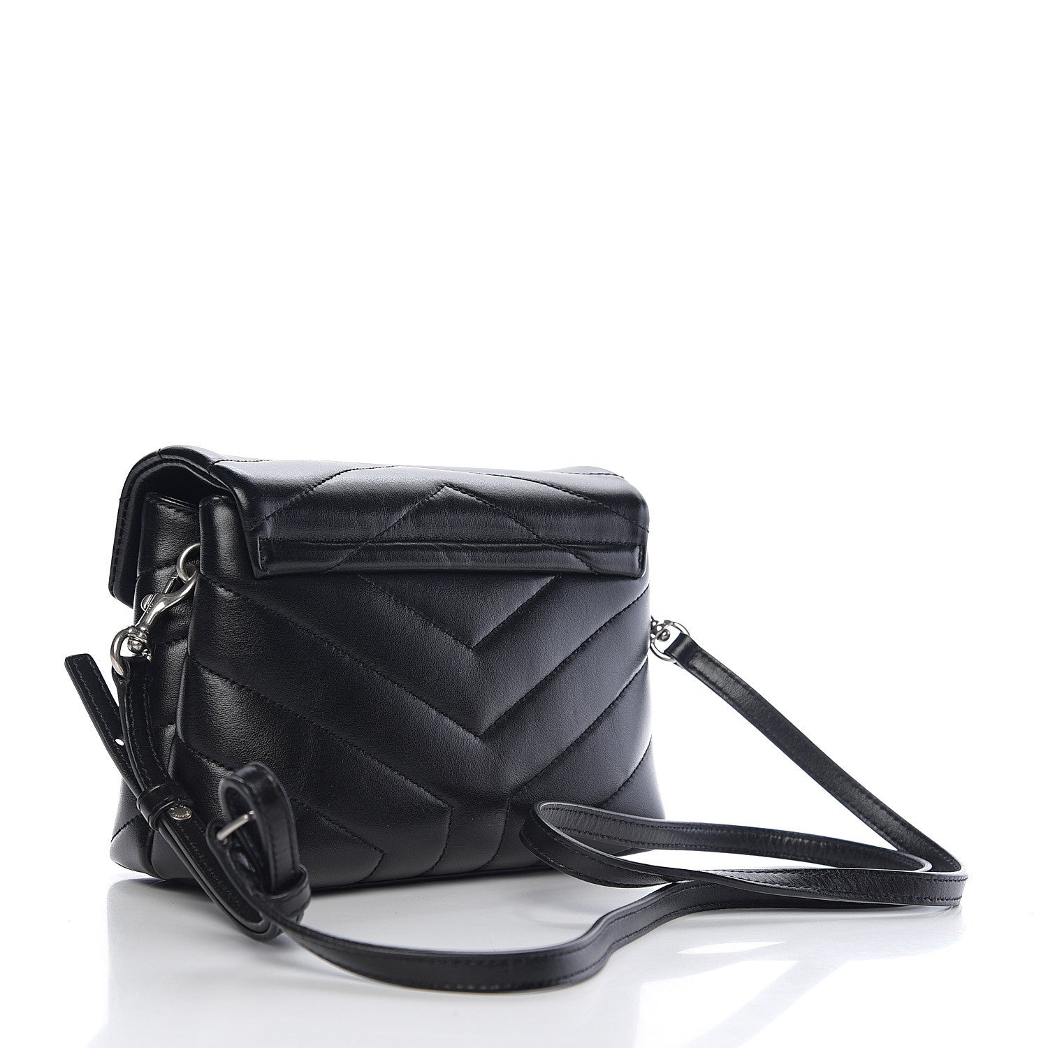 Saint Laurent Calfskin Y Quilted Monogram Toy Loulou Crossbody Bag Black 2 of 10