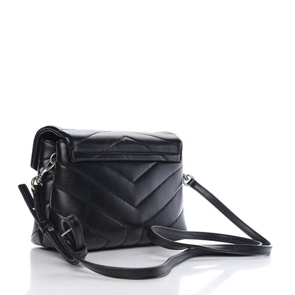 Saint Laurent Calfskin Y Quilted Monogram Toy Loulou Crossbody Bag Black 2 of 10