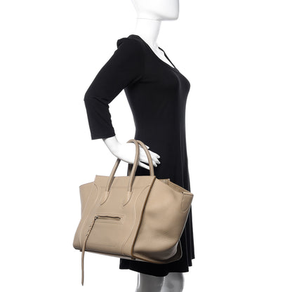 Celine Supple Calfskin Medium Phantom Luggage Beige 2 of 13