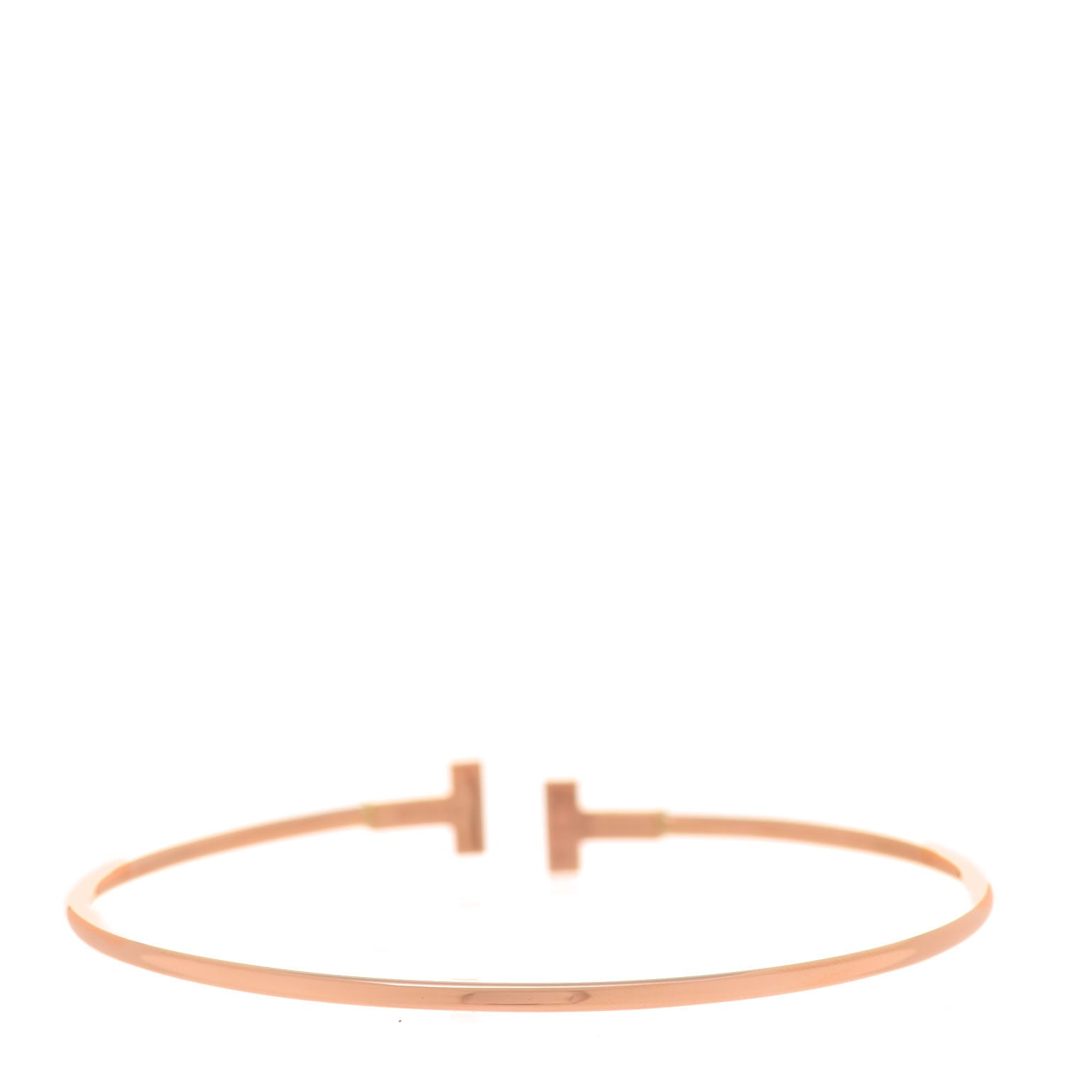 Tiffany 18K Rose Gold Narrow T Wire Bracelet 3 of 4
