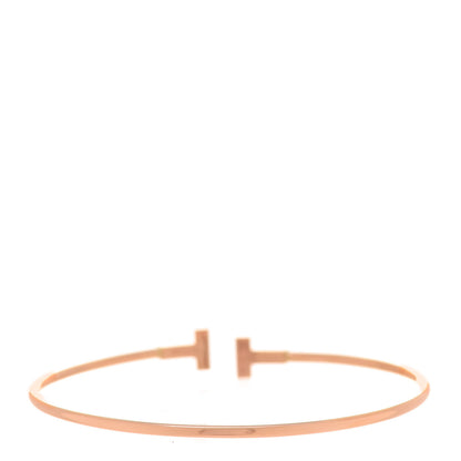 Tiffany 18K Rose Gold Narrow T Wire Bracelet 3 of 4