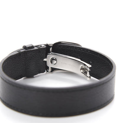 Gucci Stainless Steel 18K Yellow Gold Calfskin Interlocking G Bracelet Black 3 of 3
