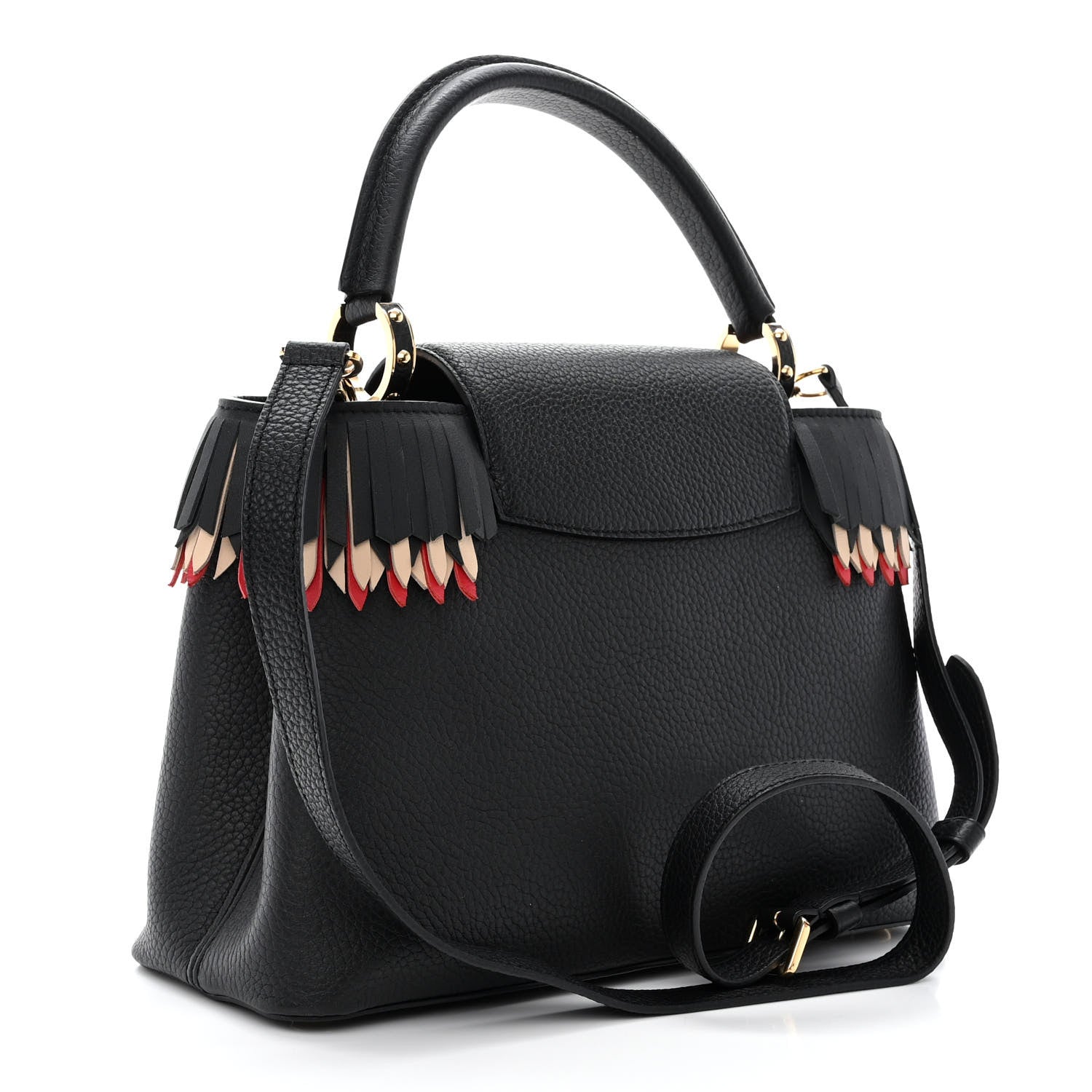 Louis Vuitton Hanami Taurillon Capucines BB Black Multicolor 3 of 9