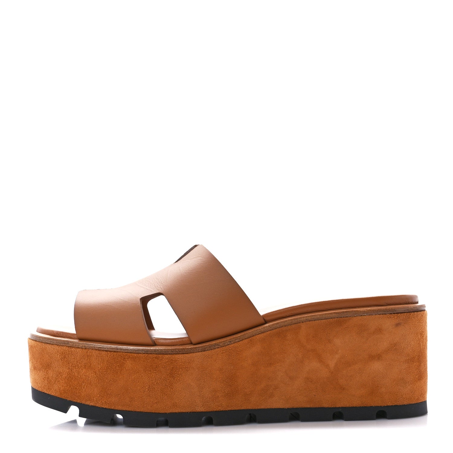 Hermes Calfskin Suede Eze 30 Sandals 37 Naturel 1 of 8