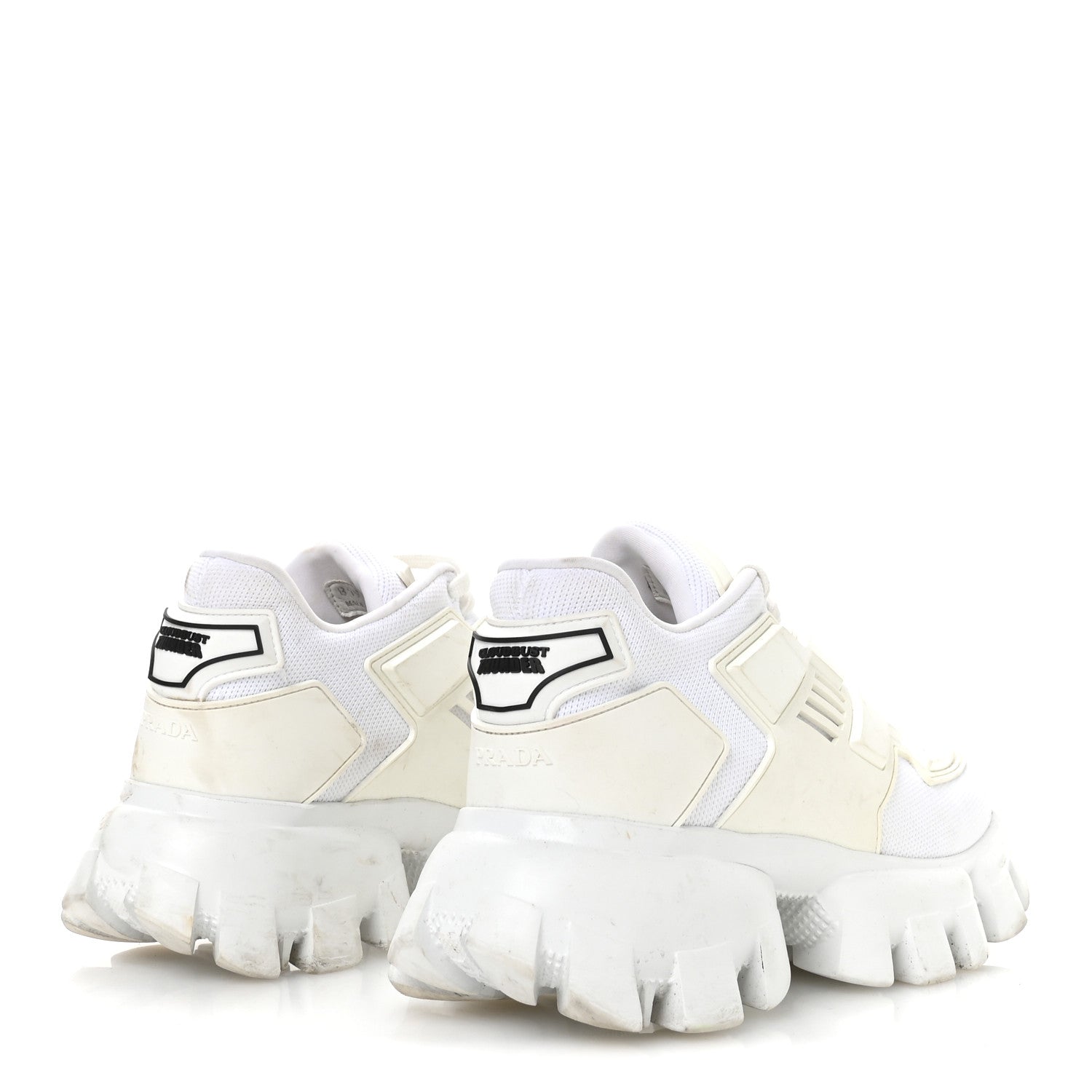 Prada Rubber Technical Knit Fabric Cloudbust Thunder Sneakers 39 White 5 of 7
