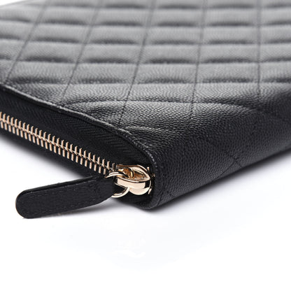 Chanel Caviar Quilted Zip Around Notebook Agenda Cover Black 10 of 12