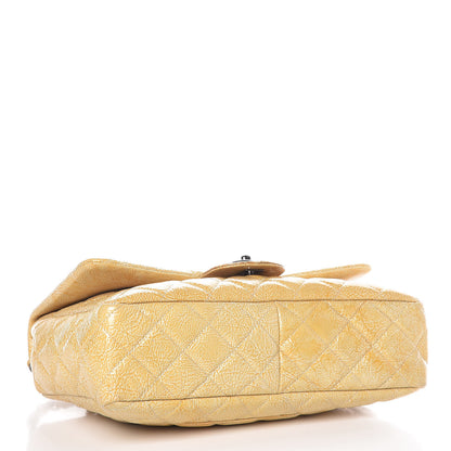 Chanel Crinkled Patent Quilted Jumbo Single Flap Light Beige 4 of 12