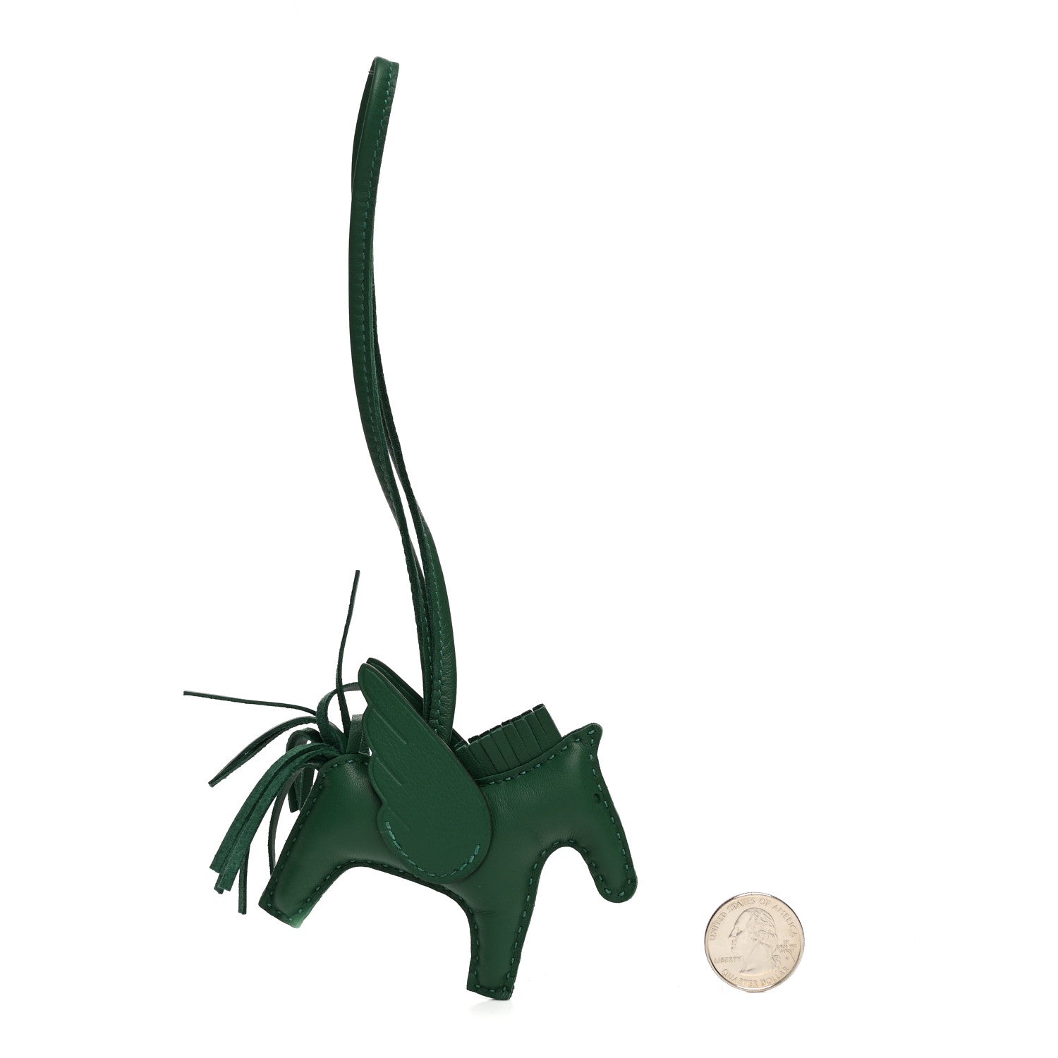 Hermes Milo Lambskin Grigri Rodeo Pegase Horse Bag Charm PM Vert Moyen 2 of 5