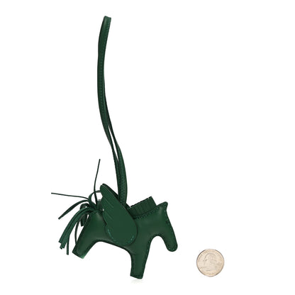 Hermes Milo Lambskin Grigri Rodeo Pegase Horse Bag Charm PM Vert Moyen 2 of 5
