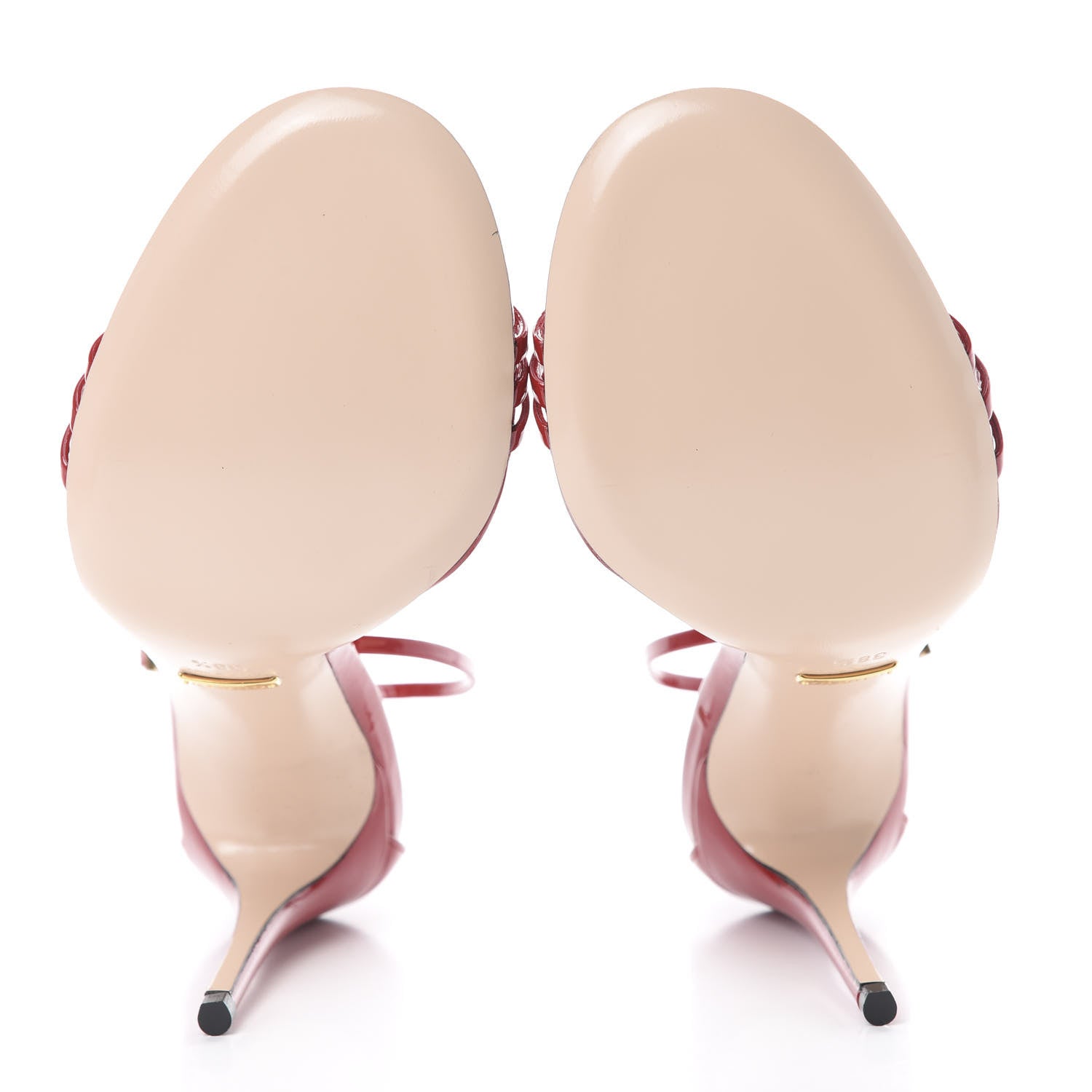 Gucci Patent Strappy Removable Sock Sandals 38.5 Hibiscus Red 5 of 8