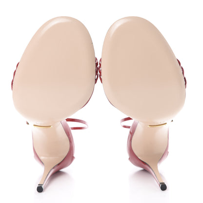 Gucci Patent Strappy Removable Sock Sandals 38.5 Hibiscus Red 5 of 8