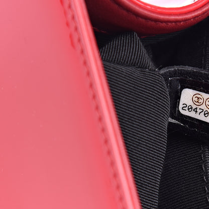 Chanel Patent Calfskin Quilted Small Plexiglass Boy Flap Red 7 of 11
