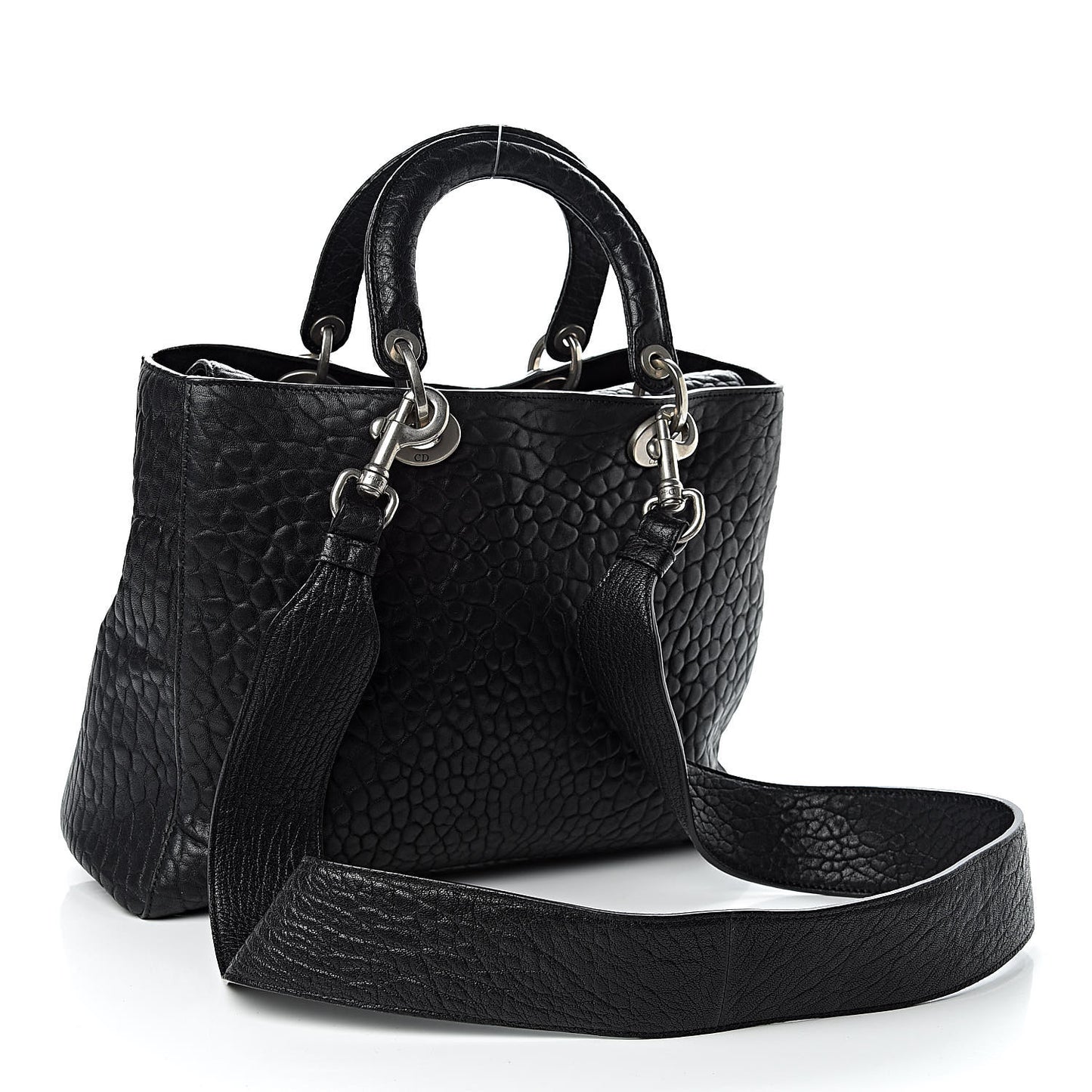 Canyon Grained Lambskin Large Lady Dior Black