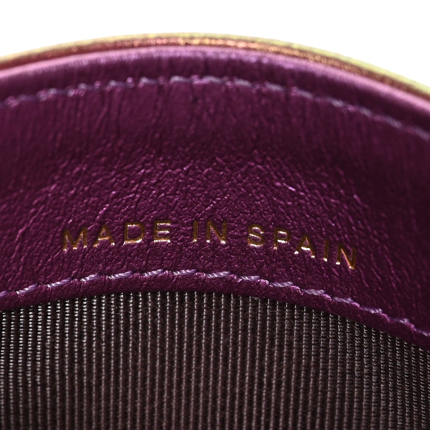 Iridescent Lambskin Quilted Card Holder Purple