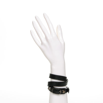 Balenciaga Agneau Arena Classic Hardware Triple Tour Bracelet S Black 2 of 6