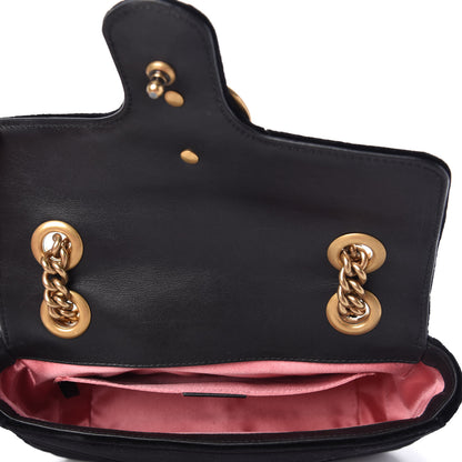 Gucci Velvet Matelasse Mini GG Marmont Shoulder Bag Black 6 of 11
