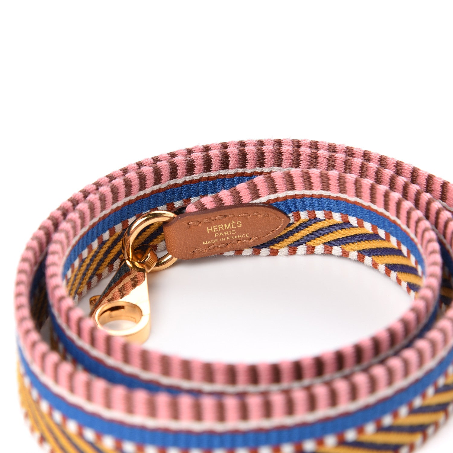 Hermes Toile Swift 25mm Sangle Cavale Shoulder Strap Amber Rose Ete Gold 3 of 4
