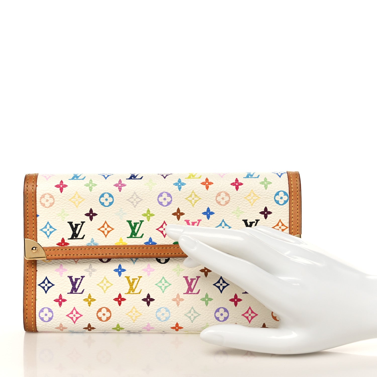 Louis Vuitton Monogram Multicolor Porte Tresor International Wallet White 2 of 7