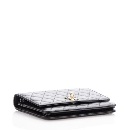 Chanel Lambskin Quilted Trendy CC Wallet On Chain WOC Black 4 of 10