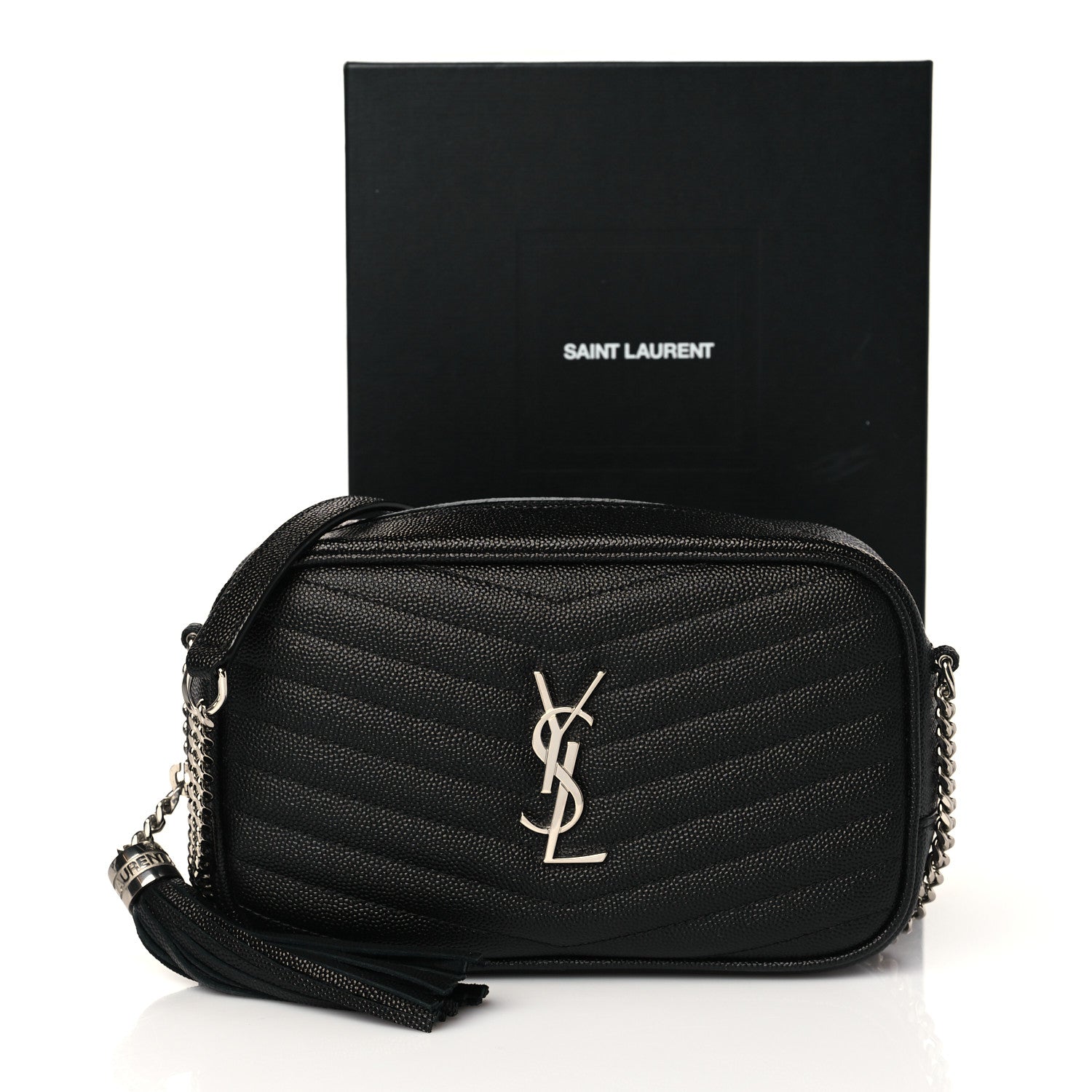 Saint Laurent Grain De Poudre Matelasse Monogram Mini Lou Camera Bag Black 11 of 11