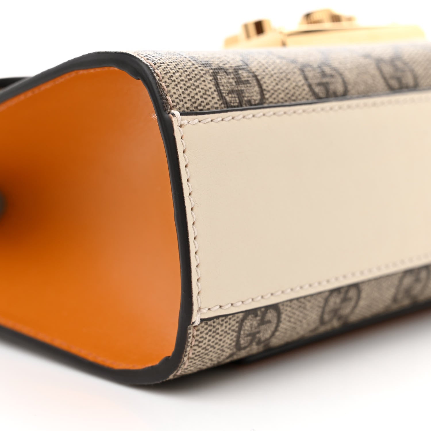 Gucci GG Supreme Monogram Calfskin Small Padlock Shoulder Bag Beige Mystic White Sun Oil 9 of 13