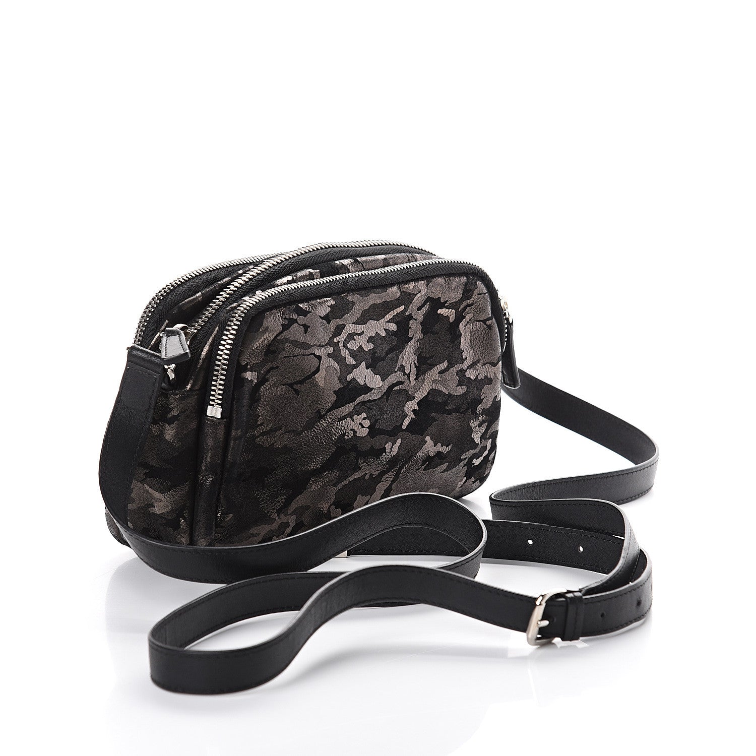Jimmy Choo Metallic Nappa Camo Opal Crossbody Bag Black Gunmetal 2 of 10