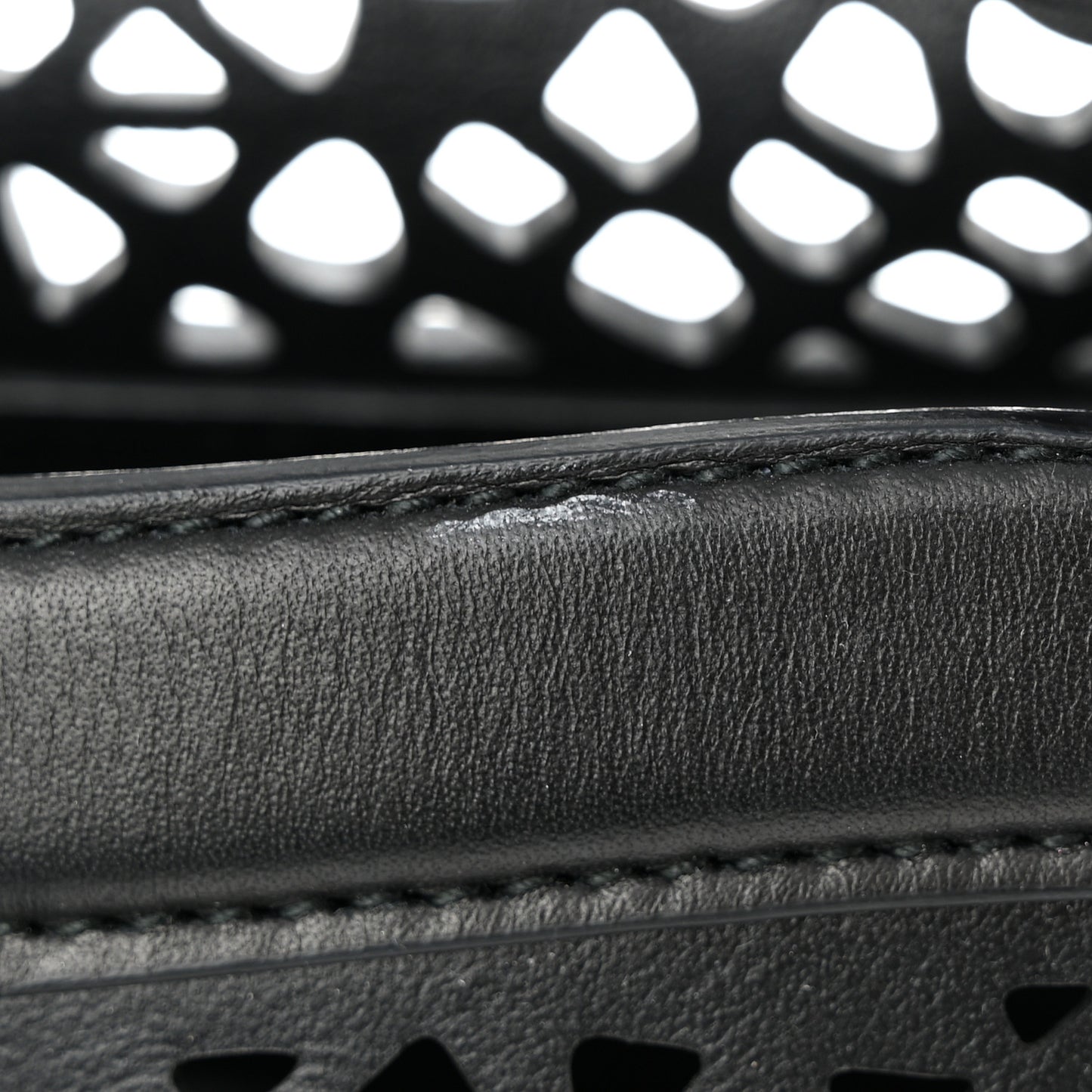 Soft Calfskin Laser Cut Sofia Satchel Black