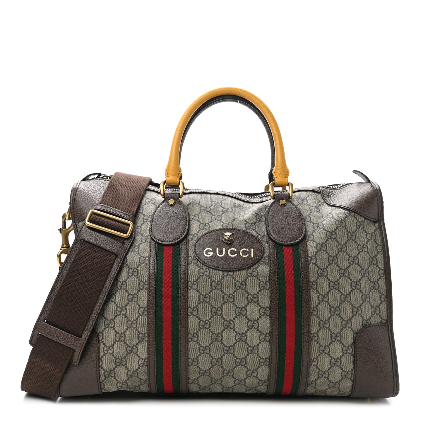 Soft GG Supreme Monogram Web Neo Vintage Duffle Bag Beige New Acero Crop