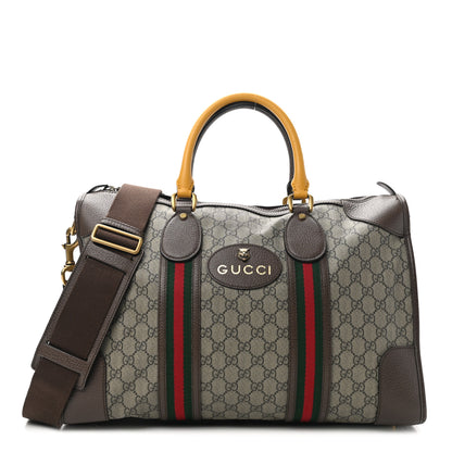 Gucci Soft GG Supreme Monogram Web Neo Vintage Duffle Bag Beige New Acero Crop 1 of 11