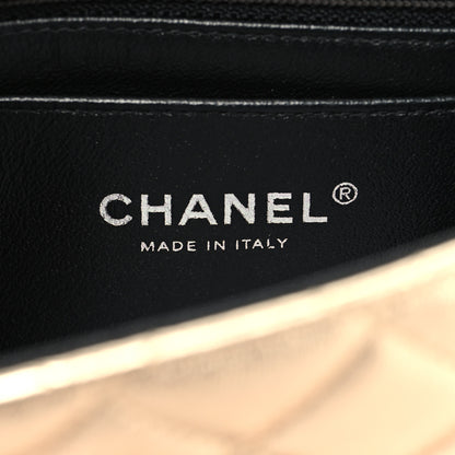 Chanel Metallic Lambskin Quilted Mini Square Flap Gold Black 9 of 10