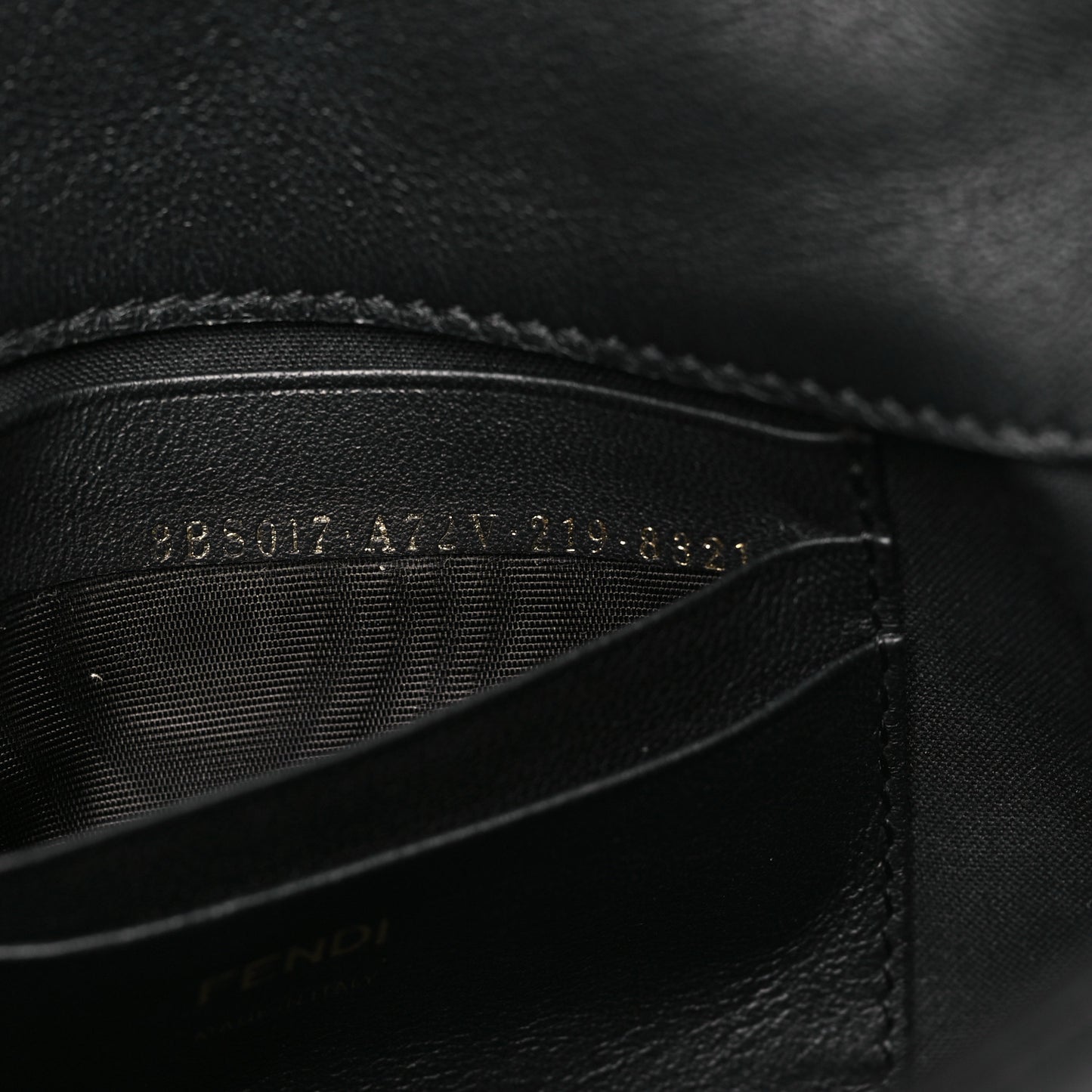 Nappa FF 1974 Embossed Mini Baguette Black