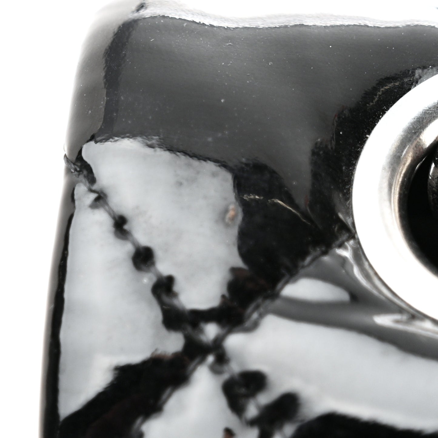 Patent Quilted Jumbo Double Flap Black