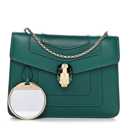 Bulgari Calfskin Small Serpenti Forever Snake Strap Crossbody Bag Emerald Green 3 of 10