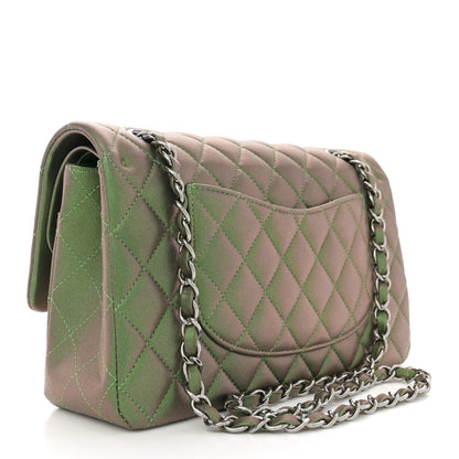 Chanel Iridescent Lambskin Quilted Medium Double Flap Green 2 of 10