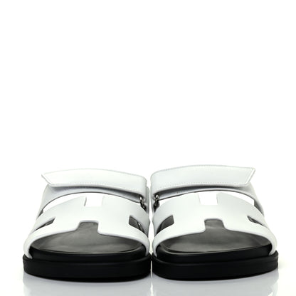 Hermes Calfskin Womens Chypre Sandals 39 White 2 of 11